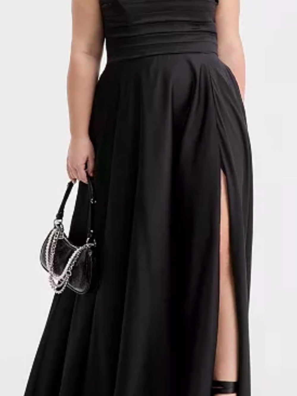 B Darlin Black Maxi Skirt with High Side Slit